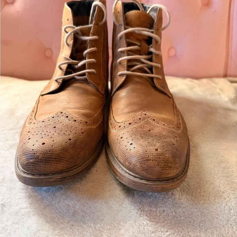 J & M Men's Tan Brogue Boots preppy western 
J.Murphy Sz 10 - Picture 2 of 11